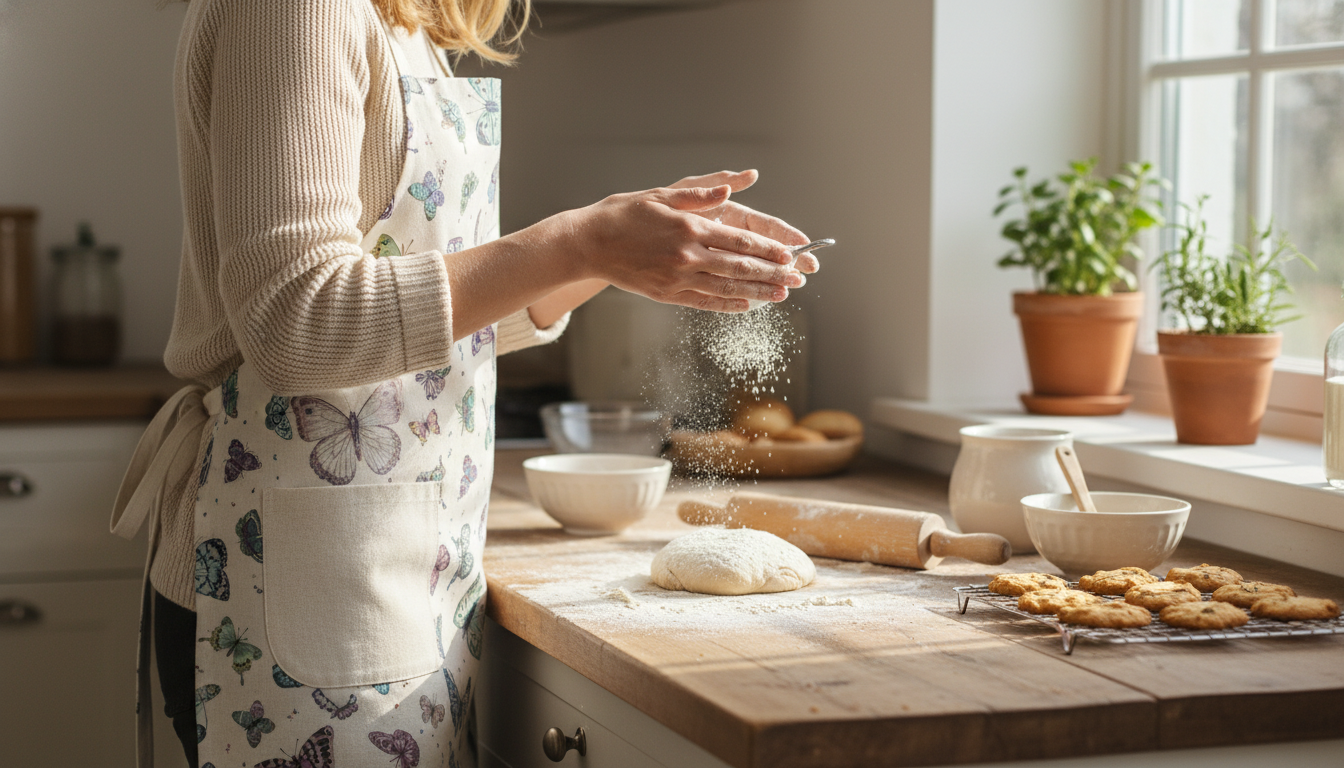 Butterfly Linen Waist Apron With Built-In Hand Wipe