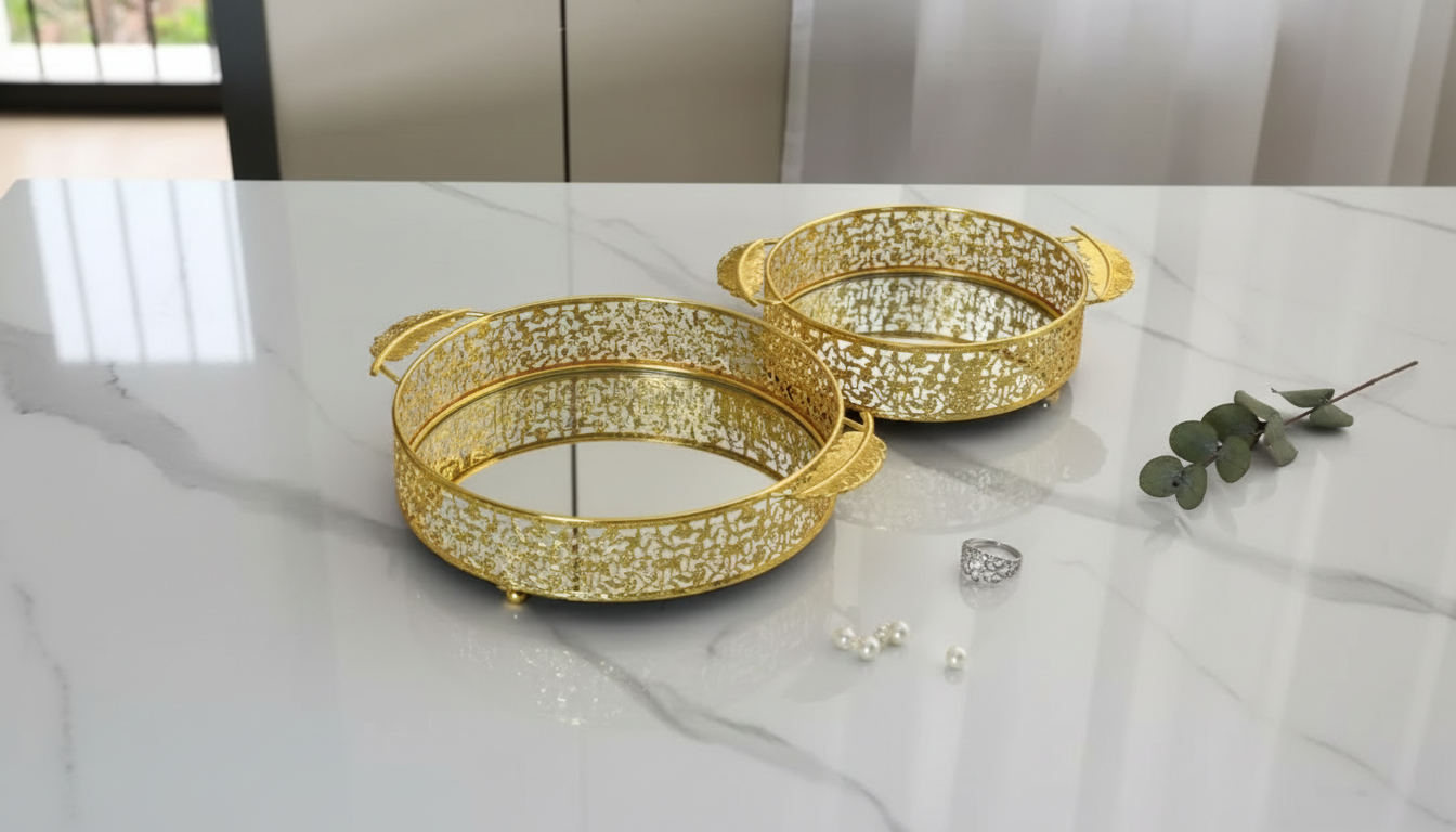 Gold Metal Mirror Tray: Chic Storage & Decor Ideas