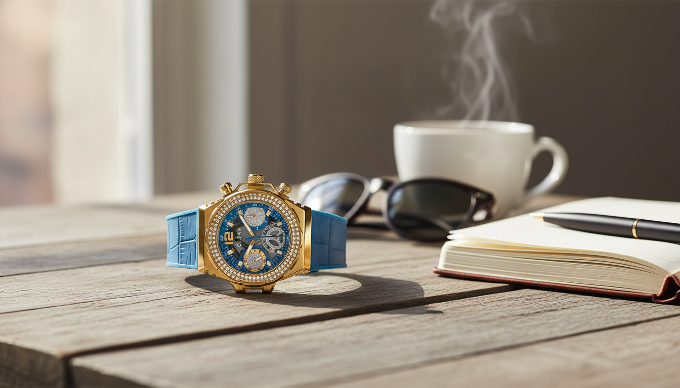 GUESS Men’s Blue Silicone Strap Watch: Sporty Daily Wear