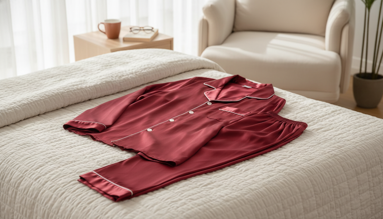 Luxurious Men’s Satin Pajama Set: Long Sleeve & Pants