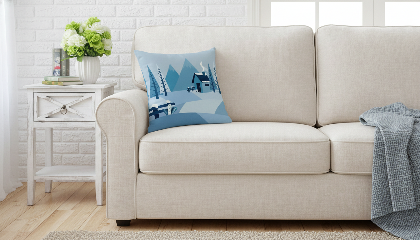 Nordic Blue Geometric Cushion Cover: Easy Scandi Refresh