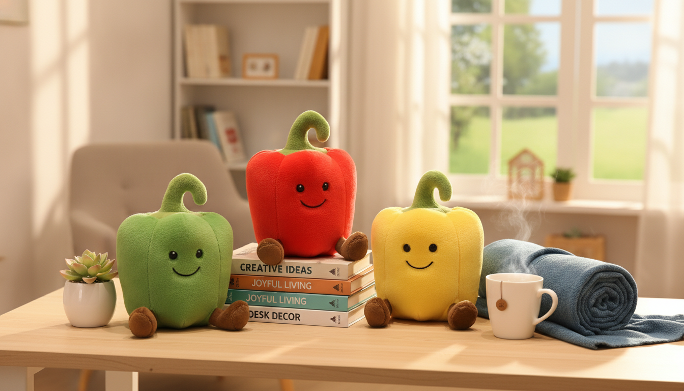 Cute Cartoon Pepper Plush for Desks, Beds & Gifts
