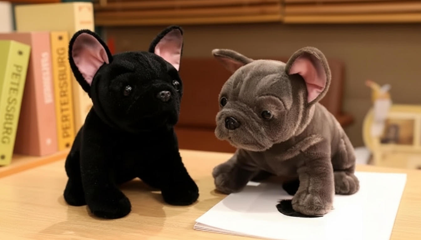 Realistic 11in Bulldog Plush Toy: Lifelike & Cuddly